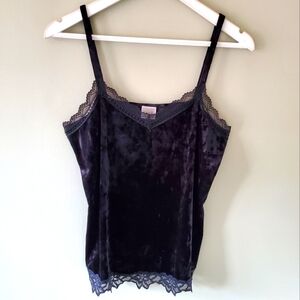 Cupio M Y2K Whimsigoth Dark Romantic Feminine Punk Grunge Velvet Lace Camisole